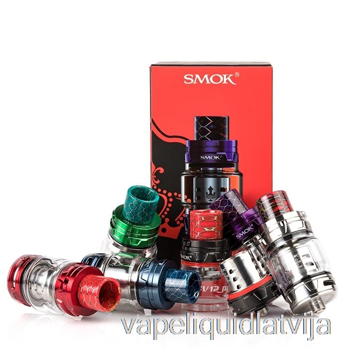 Smok Tfv12 Prince Sub-ohm Tvertne Melna Ar Sarkanu Aerosolu šķidrumu